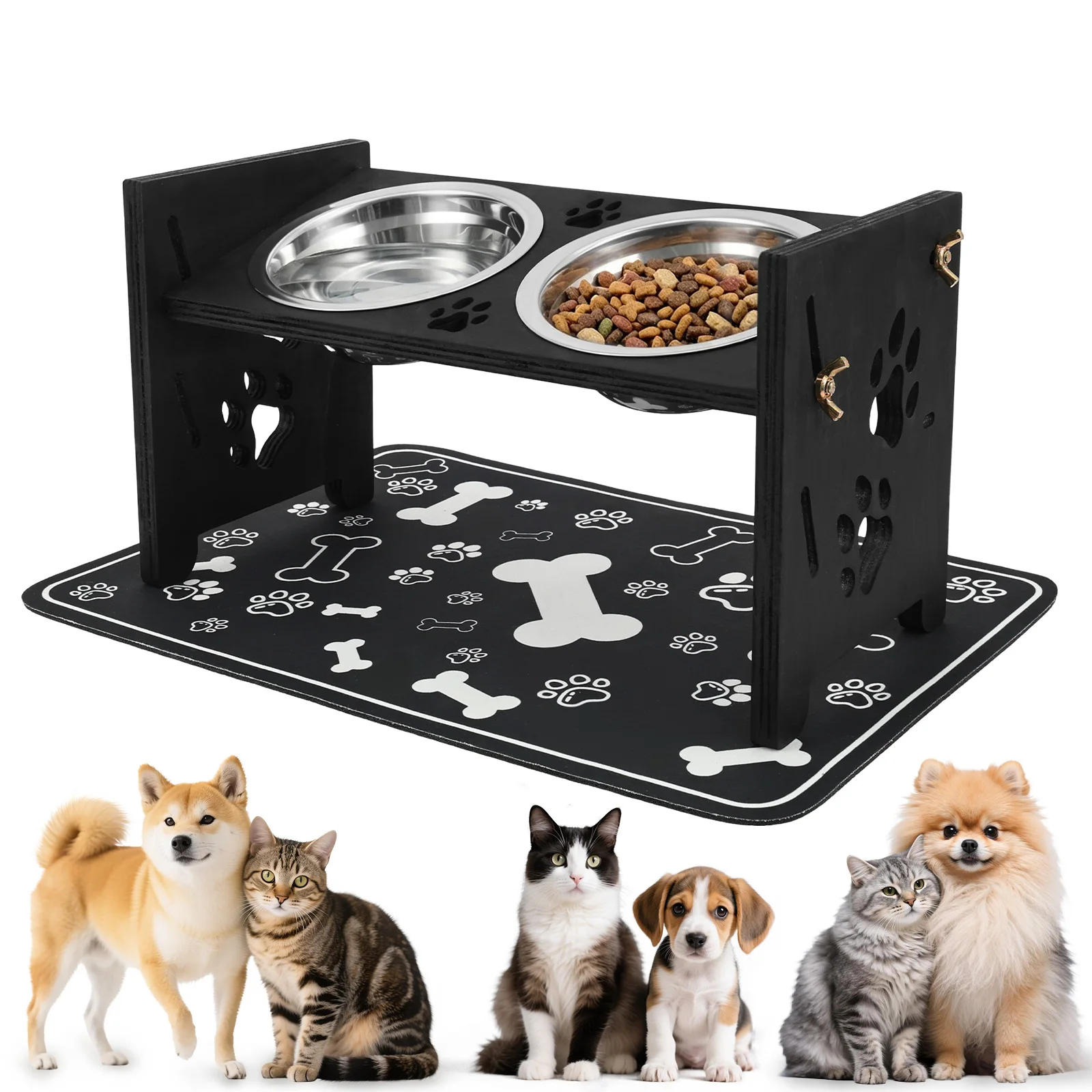 Elevated Dog Feeder Bowls Adju - Royal Canin Food Medium review and price