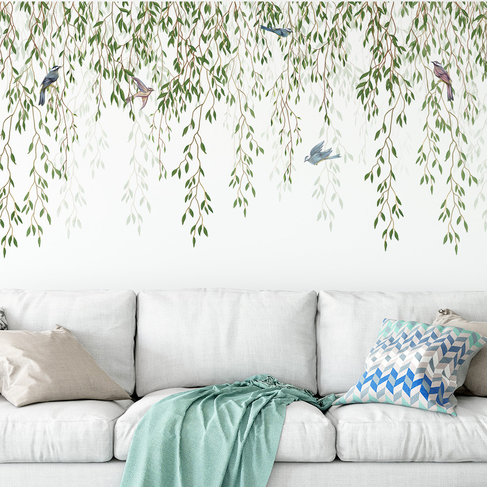 M169 Green Leaf Bird Plant  Wa - Pvc Panel Background review and price