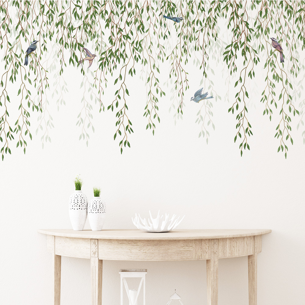 M169 Green Leaf Bird Plant  Wa - Pvc Panel Background review and price