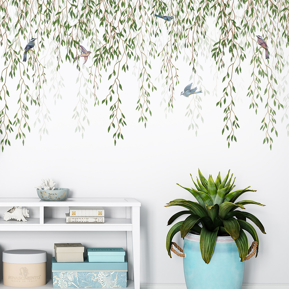 M169 Green Leaf Bird Plant  Wa - Pvc Panel Background review and price