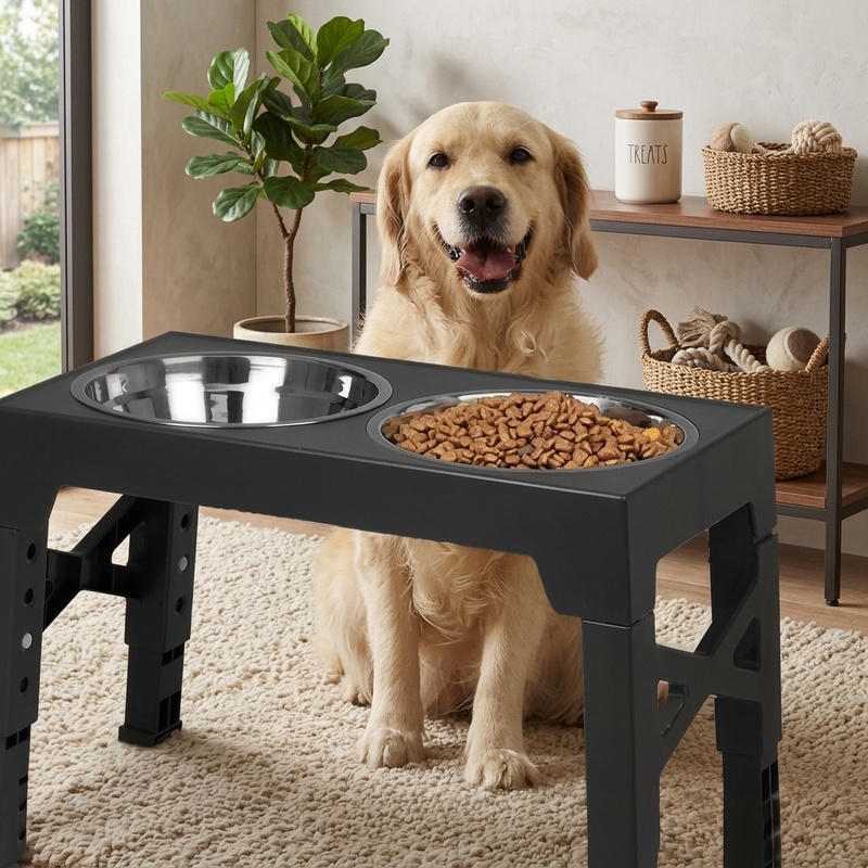 Adjustable Elevated Dog Feeder - Royal Canin Food Medium review and price